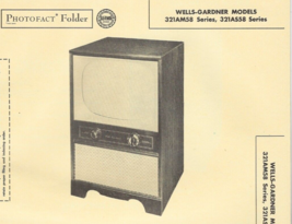1956 WELLS-GARDNER 321AM58 TELEVISION Tv Photofact MANUAL 321AS58 Series... - $9.89