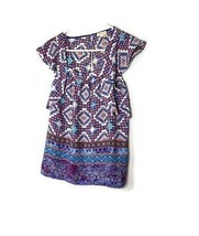 Meadow Rue Anthropologie Womens Size 0 Geometric Floral Blouse Flutter Sleeves - £9.60 GBP