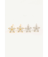 Jeweled Flower Stud Earrings - £15.92 GBP