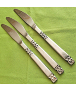 Orleans Silver Stainless Victoria 3 Dinner Knives 8.5&quot; Japan Satin Handle   - £10.24 GBP