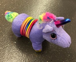 Fun Stuff Small Purple Unicorn with Rainbow Manes Plush Toy - 7&quot; - £9.63 GBP