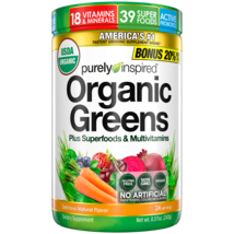 Purely Inspired Organic Super Greens Powder Superfoods &amp; Multivitamins 8.6 OZ..+ - £23.87 GBP