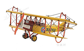 1918 Yellow Curtis JN-4 Biplane 1:24 Scale Iron New Replica Desk Model 13&quot; Wide - £62.37 GBP