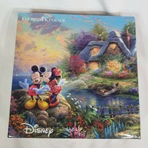 2016 Thomas Kinkade Disney Minnie and Mickey Mouse Kiss 750 Piece Puzzle - £8.05 GBP