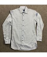 David Donahue Shirt Men&#39;s 15 Plaid Trim Button Up 32/33 100% Cotton Adults - $39.02 CAD