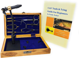 Fly Tying Tool Kit w/ Wooden Box, Rotary Vise, Book • Bobbin, Scissors, ... - €45,29 EUR