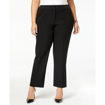NWT Womens Plus Size 24W Kasper Black Modern Straight Crepe Dress Pants - £23.46 GBP