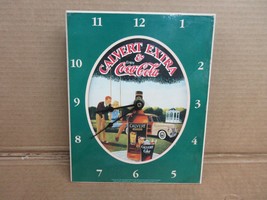 Vintage Calvert Extra &amp; Coca Cola Rectangular Wall Clock - £66.24 GBP