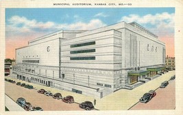 1937 Vintage Postcard Municipal Auditorium Kansas City Missouri Mo - £3.47 GBP
