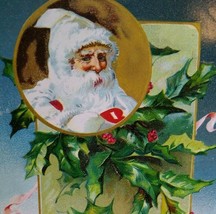 Santa Claus Old World White Suit Coat Christmas Postcard Tucks Original - £13.39 GBP