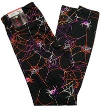 NWT NOBO juniors Leggings High Waisted Spider webs Halloween Sueded soft - $11.87