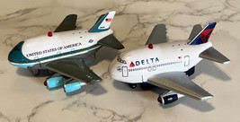 ToyTech Air Force One &amp; Delta Airlines Pullback Airplane Toys w/Light A5 - £13.72 GBP