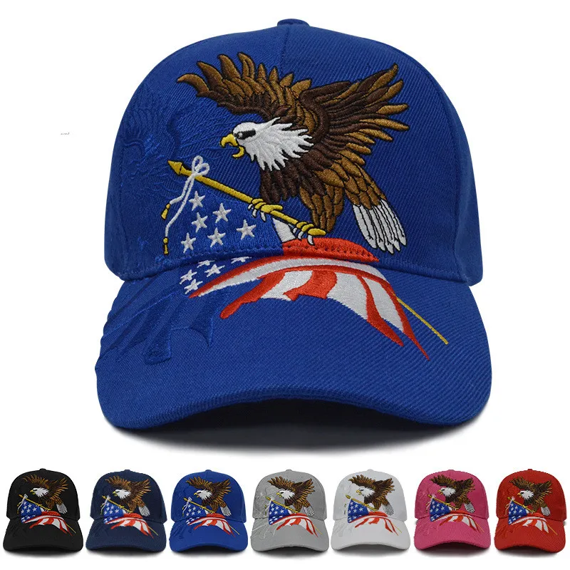 2020 Patriotic American Eagle and American Flag Baseball Cap USA Bald Eagle 3D - £13.66 GBP