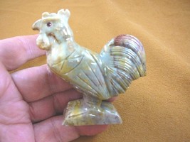 y-chi-ro-400) tan Chicken rooster carving stone gemstone SOAPSTONE PERU ... - $21.03