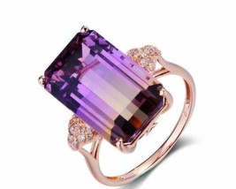 Christmas Gift 5 Carat Ametrine Ring 925 Sterling Silver Ring Anniversary Ring - £49.94 GBP