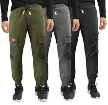 Men&#39;s Casual Cargo Pocket Pants Gym Workout Athletic Sport Drawstring Joggers - £22.61 GBP