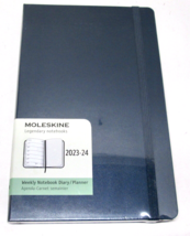 Moleskine 2023 - 24 Weekly Notebook Planner Large Hard Cover in Sapphire Blue - £6.86 GBP