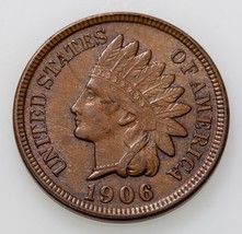 1906 1C Indien Cents En Bu État, Marron Couleur, Beau Oeil Appeal &amp; Luster - £41.50 GBP