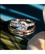 Moissanite Bridal Ring Sets, Perfect Gift Women Jewelry,14K Gold Over 92... - €244,78 EUR