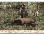 Brown Bear Hunter and Dog California CA 1907 DB Postcard U16 - $18.04