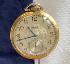 Vtg 1937 Elgin Pocket Watch 15J 12S Jewelry 36361499 Openface Grade 315 *Working - £237.36 GBP