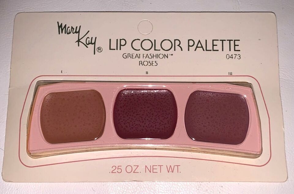 VTG 80s Mary Kay LIP COLOR PALETTE Great Fashion Roses 0473 3 Color NOS - $9.90