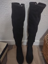 New $69 American Eagle Thigh High Black Suede Tall Boots Size 7 - $735.82 MXN