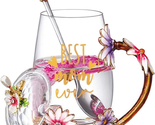 Mothers Day Gifts for Mom Her Women, Daisy Flower Glass Tea Cups Best Mo... - $26.96