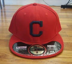 New Era 59Fifty MLB Cleveland Indians Alternate Red On Field Fitted Hat Cap 8 - £35.39 GBP