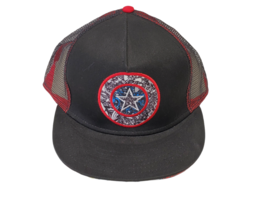 Captain America Shield Symbol Marvel Snapback Hat Black Cap - £12.13 GBP