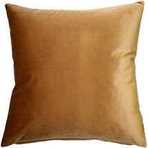 Corona Golden Brown Velvet Pillow 16x16, with Polyfill Insert - £28.73 GBP