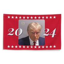 Donald Trump Mugshot Red 2024 3&#39;x5&#39; Flag ROUGH TEX® 100D *SHIPS SEPTEMBE... - $24.00