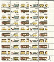 Trolley Street Cars Sheet of Fifty 20 Cent Postage Stamps Scott 2059-62 - £17.60 GBP