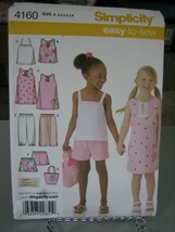 Simplicity 4160 Dress, Top, Halter Top, Cropped Pants &amp; Shorts Pattern - Sz 3-8 - $9.78