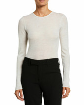 Vince Lightweight Ribbed Sweater Wool Top Off White ( M ) - $168.27