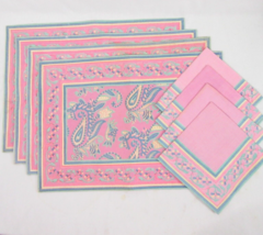 JCPenney Paisley Floral Multicolor Pink 8-PC Placemats and Napkin Set - $38.00