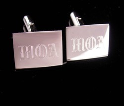 Sterling Monogrammed Cufflinks / Vintage Initial MOA cufflink set / personalized - £139.71 GBP