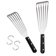 Fish Spatula, 2-Piece Stainless Steel Slotted Turner For Flipping, Turni... - £15.01 GBP