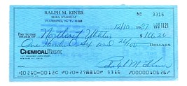 Ralph Kiner Pittsburgh Pirates Signed  Bank Check #3316 BAS - £84.54 GBP