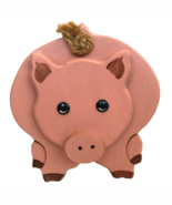 Vintage Mint Wall Hanging collectible hand made Wooden PINK Pig Farmhous... - $46.29 CAD