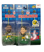 Reggie White &amp; Brett Favre Action Figures 1996 NFL Headliners NY Giants New - £9.85 GBP