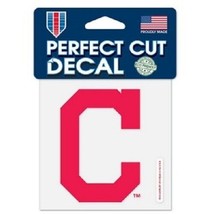 MLB Cleveland Indians Logo on 4&quot;x4&quot; Perfect Cut Decal Single WinCraft - £8.78 GBP