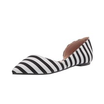 Journee Collection Womens 10 W Black White Stripe Cortni Slip On Flats N... - $547.67 MXN