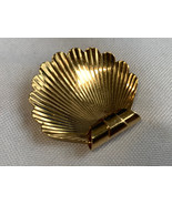 Vtg 14K Yellow Gold Clamshell Brooch 8.28g Fine Jewelry Slider Pendant /... - £516.19 GBP