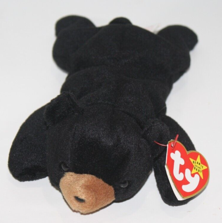 Primary image for Ty Beanie Baby Blackie Bear 9" New Gift Soft Toy Stuffed Retired 1993 MWMT Tag