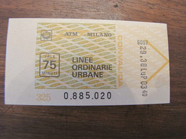 Used Vintage Collectible ATM Milan Urban Ordinary Lines Tram Ticket-
sho... - £10.20 GBP