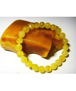 Amber Bracelet Natural baltic Amber round yellow beads elastic 8.64gr. A239 - £88.33 GBP