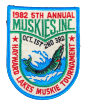 Hayward Lakes Muskies Tournament Patch 5th Annual Unused 1982 Fishing WI... - £11.43 GBP