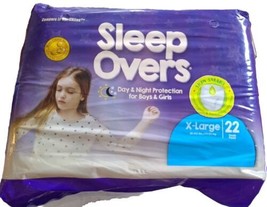 Sleep Overs Youth Pants 85-140 lbs X-Large 22 Pack NEW SEALED - Boy/Girl  - £7.76 GBP