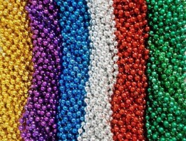 144 6 Bright Colors Mardi Gras Gra Beads Necklaces Party Favors Huge Lot (12 doz - £23.72 GBP